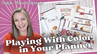 Playing With Color in Your Planner  Custom Planner Spreads [upl. by Desdamona]