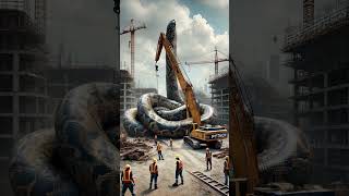 Found a python wrapped tightly around my excavator youtubeshorts shorts animals [upl. by Koch156]