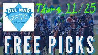 FREE HORSE RACING PICKS DEL MAR 11252021  Trust The Prophets [upl. by Ttik624]