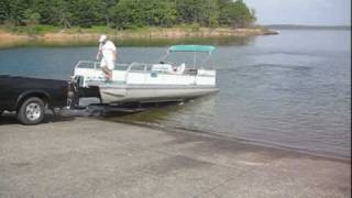 How to Load a Pontoon Boat onto a Trailer in less than 2 Minutes [upl. by Sullivan27]