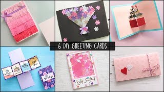 6 Easy Greetings Cards Ideas  Handmade Greeting Cards [upl. by Anilyx]