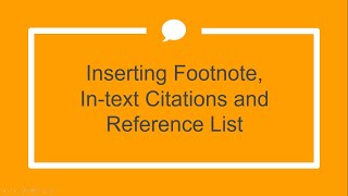 Inserting Footnote Intext Citations and Reference List [upl. by Isidor548]