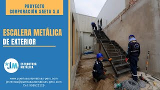 Escalera metálica de exterior  Diseño industrial 👍FABRICACIÓN E INSTALACIÓN👌 [upl. by Netsirhc]