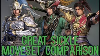 DYNASTY WARRIORS 9 Great Sickle Moveset Comparison [upl. by Bernardine937]