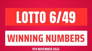 Lotto 649 Winning Numbers 9th November 2024 [upl. by Asiled]