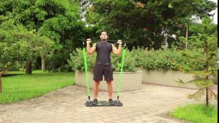 Upper Body Home Workout  Shoulder Press 2 Bands  BodyBoss [upl. by Ecnerual]