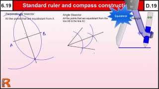 619 Standard Ruler and Compass Constructions  Basic Maths Core Skills Level 6  GCSE Grade D [upl. by Ecreip166]