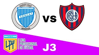 Godoy Cruz 11 San Lorenzo en vivo LIGA PROFESIONAL ARGENTINA Jornada 3 [upl. by Greenwood]