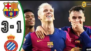 Barcelona vs espanyol 31 highlight all goals and highlights  what a goal🤯 [upl. by Derraj]