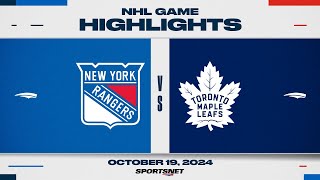 NHL Highlights  Rangers vs Maple Leafs  October 19 2024 [upl. by Ahsitul]