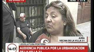 Audiencia pública por urbanización de la Villa 31 [upl. by Meredi957]