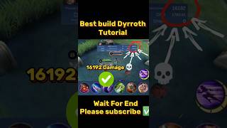 Dyrroth Best Build Tutorial Mobile legends ml2b dyrroth mlbb shorts [upl. by Ycnalc478]