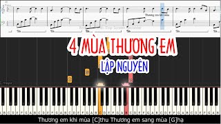 4 MÙA THƯƠNG EM  LẬP NGUYÊN  Sheet Free [upl. by Aisatal544]