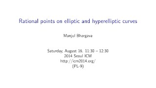 ICM2014 VideoSeries PL9 Manjul Bhargava Laudation by Benedict Grossi on Aug16Sat [upl. by Coates]