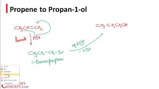 Propene to Propan1ol  Organic chemistry conversions [upl. by Nosilla]