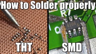 How to Solder properly  Throughhole THT amp Surfacemount SMD [upl. by Zahavi768]