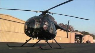 Startup of a Turbine MD500 Hughes 369C Helicopter  Outside view [upl. by Alletnahs]