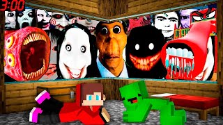 Scary TRAIN EATER and SLIDE EATER Attacked JJ and Mikey in Minecraft Challenge Maizen Monsters [upl. by Nitsej]