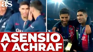 La COMPLICIDAD entre ASENSIO y ACHRAF HAKIMI en la celebración de la SUPERCOPA de FRANCIA del PSG [upl. by Gregg]