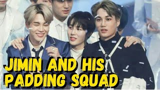 BTS Jimin Cute Interactions With Padding Squad Ha Sungwoon Taemin Timoteo Kai Kwon Ho Ravi [upl. by Quinton]