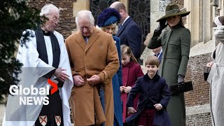 Royals attend 1st Christmas Day service after queens death [upl. by Laryssa]