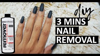 HOW TO REMOVE FAKE NAILS AT HOME IN 3 MINS  fastest way to remove fake nails amp gel polish at home [upl. by Otrebogad7]