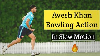 Avesh Khan Bowling Action In Slow Motion  Pace like fire 🔥 [upl. by Arahahs]