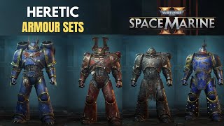 WARHAMMER 40K SPACE MARINE 2  ALL HERETIC ASTARTES ARMOUR SETS [upl. by Krever]