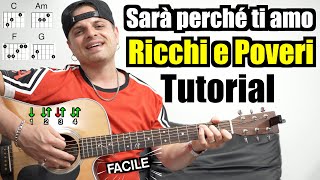 TUTORIAL CHITARRA  Ricchi e Poveri  Sarà perché ti amo  Accordi Testo Ritmo [upl. by Amorette810]