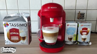 Bosch Tassimo Coffee Machine  Making a GEVALIA Latte Macchiato [upl. by Fachini]