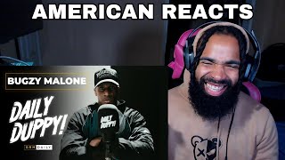 AMERICAN REACTS  Bugzy Malone  Daily Duppy  GRM Daily [upl. by Jona]