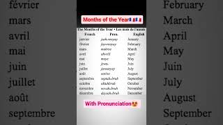 Months of the Year in French with Pronunciation 🇫🇷  Les Mois De Lannée 🇫🇷 learnfrench months [upl. by Ardnaid]