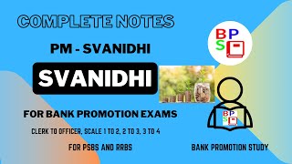 PM SVANidhi Govt Scheme Notes for Bank Promotion Study rbi bankpromotionexam bankpromotionexams [upl. by Aihsekram]