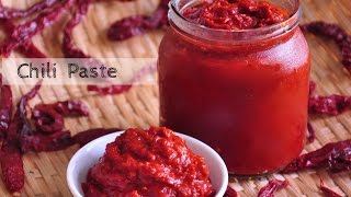 Dried RED CHILLI Paste  Chili Paste  Essential Basic Recipe [upl. by Hazrit]