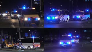 GRIP2 Vele politie met spoed van en naar Grootschalige Rellen bij zaalcentrum Opera in Den Haag [upl. by Llehcsreh]