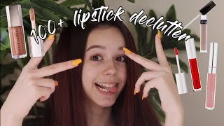 100 LIPSTICK DECLUTTER [upl. by Eirolav]