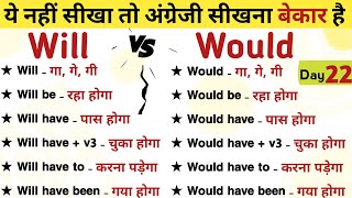 Use of WILL and WOULD  Difference between Will be amp Would be  Modal Verbs in English Grammar [upl. by Heck]