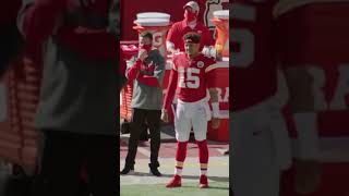 Patrick Mahomes Voice Cracks 🤣 jesusislord viral shorts sports youtube football nfl [upl. by Allehcram]