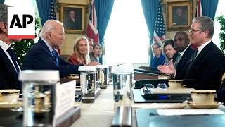 Biden and Starmer meet as Ukraine pushes to ease weapons restrictions [upl. by Booma]