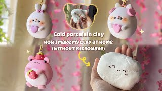 How I make DIY Air Dry CLAY at home without microwave 🎀Homemade cold porcelain clay [upl. by Afesoj]