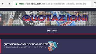 QUOTAZIONI FANTACALCIO 20182019 LISTA [upl. by Redman]