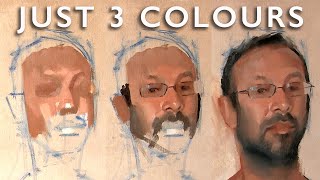 Realistic Portrait Painting with ONLY 3 Colours [upl. by Farrel]