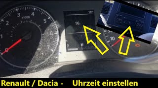 Uhrzeit einstellen  Renault  Dacia  Mercedes Citan  Radio und Kombiinstrument  Anleitung [upl. by Nelyak]