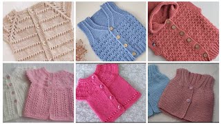 🥰Baby vest models crochet knitting knitting vestsamples [upl. by Orecic923]