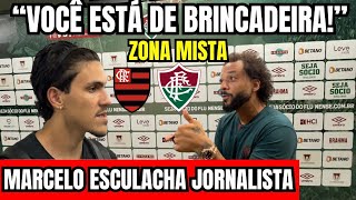 MARCELO ESCULACHA JORNALISTA”VOCÊ ESTÁ DE BRINCADEIRA” ZONA MISTA DE FLAMENGO X FLUMINENSE E [upl. by Kokaras568]