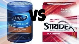 Stridex Maximum Strength Pads Vs Noxema Ultimate Strength Anti Blemish Pads [upl. by Phyllida]