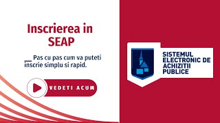 Inregistrare SEAP  SICAP Creare Cont pas cu pas in doar 5 minute [upl. by Ahsaenat]