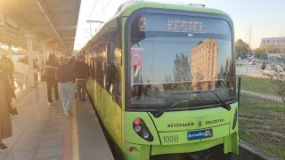 BursaRay Bursa Metrosu Küçük Sanayi  Bursaspor Acemler Bombardier Flexity Swift B2010 Camdan Çekim [upl. by Ailb]