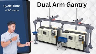 Dual arm gantry system for cnc machine automation [upl. by Lovett]