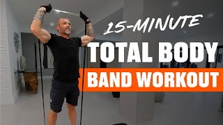 Get in Shape Anywhere 15Minute Total Body Resistance Band Workout [upl. by Aihsikal949]